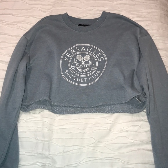 Blueish grey cropped shirt! - Picture 1 of 3